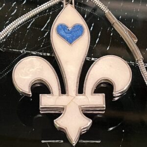 Pendentif Coeur Lys en argent